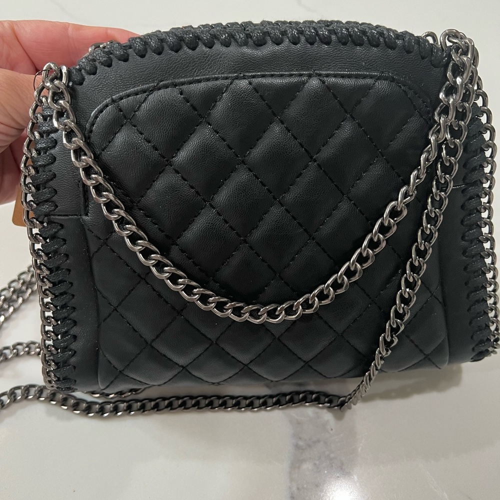 NWT Small Black quilted Crossbody